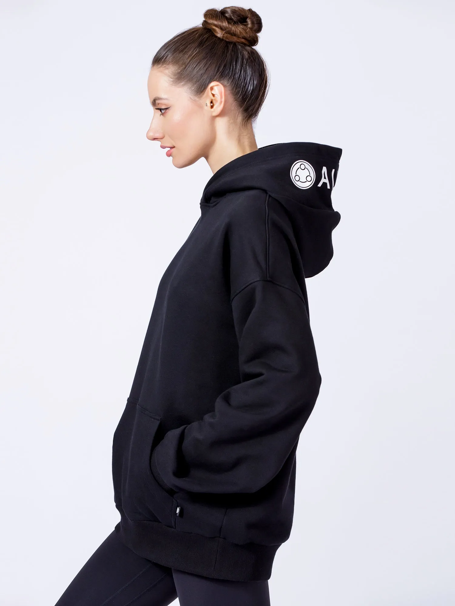 AUMNIE OVERSIZE HOODIE, BLACK
