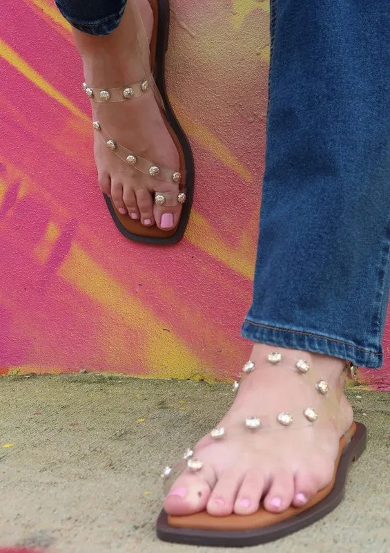 AVA 3 Sandal with Stud and Toe Ring Design