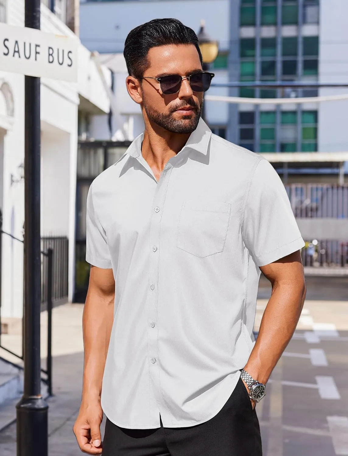 COOFANDY Mens Dress Shirts Soft Modal Business Casual Button Down Shirts Lightweight Spring Summer Shirts