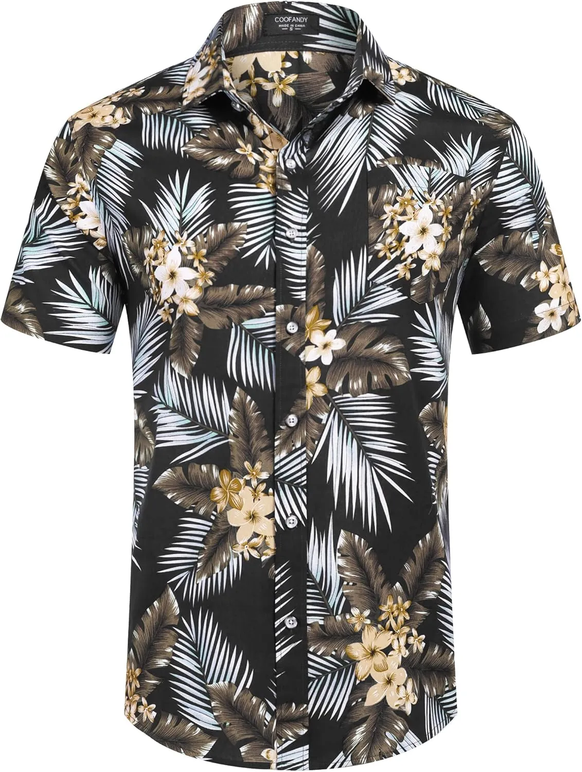 COOFANDY Mens Hawaiian Shirts Short Sleeve Casual Button Down Tropical Beach Shirt