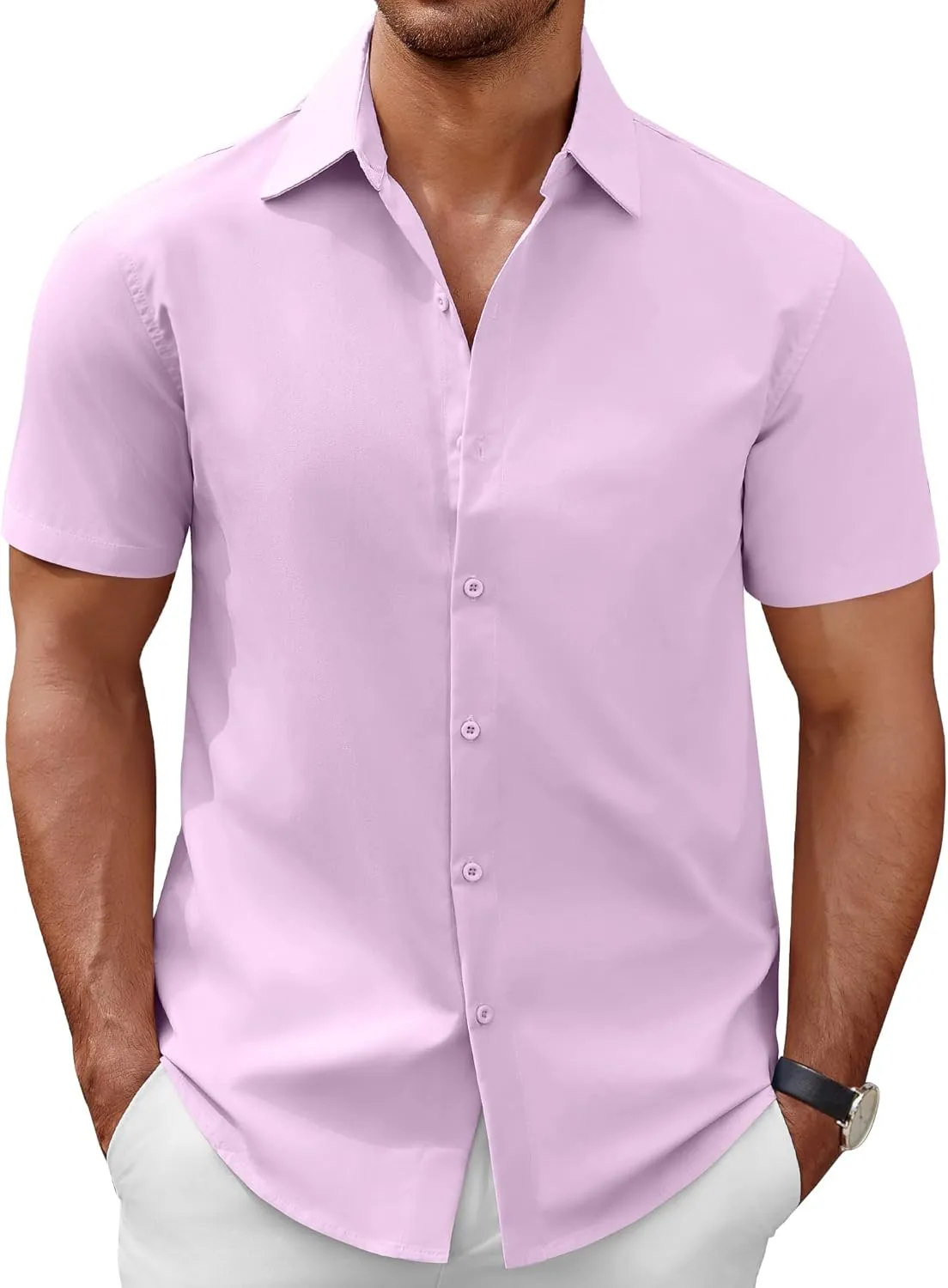 COOFANDY Men's Short Sleeve Button Down Casual Shirts for Men Summer Untucked Shirts