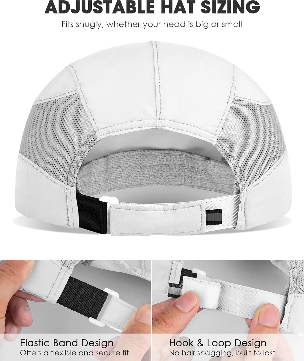 GXCROR Running Hat for Men Women Quick-Dry Baseball Cap UPF50  with Breathable Mesh, Adjustable Hook & Loop for Outdoor