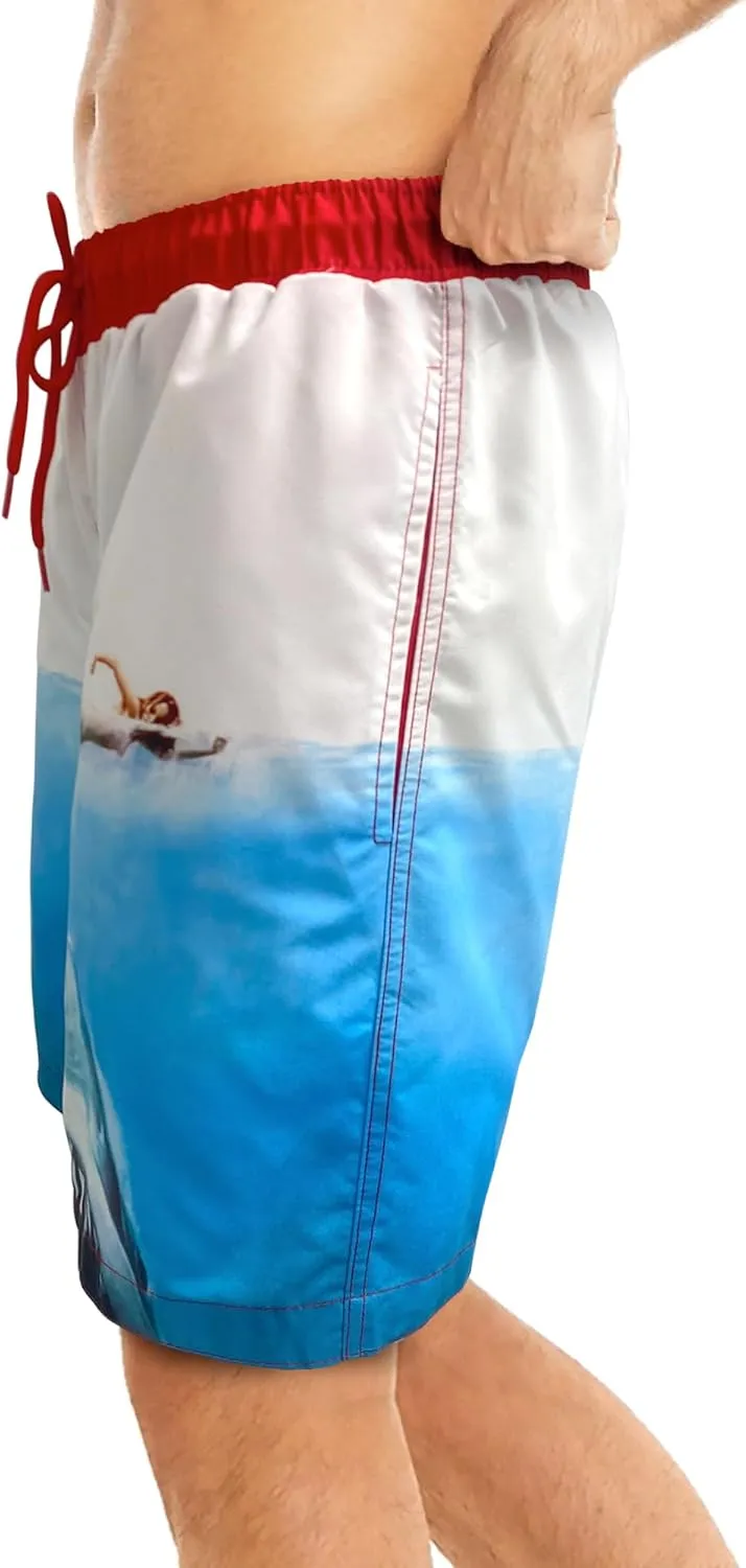 Jaws Men's Swim Trunks with Mesh Lining, Elastic Waistband, Drawstring & Side Pockets/Swimwear Board Shorts