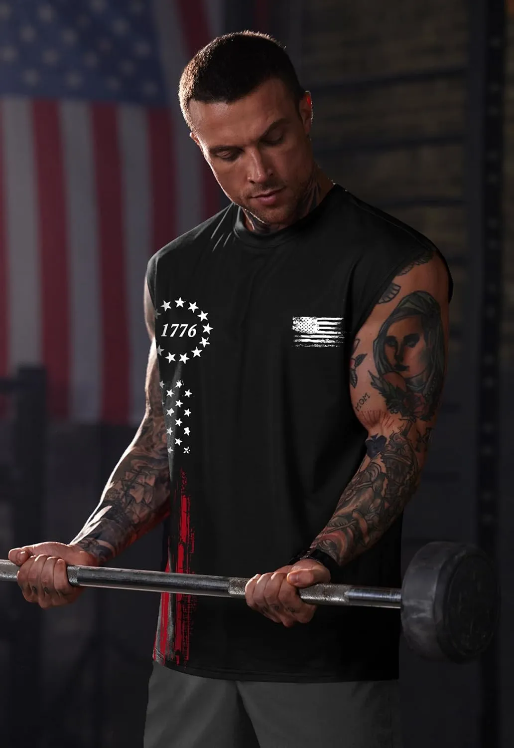 Men Graphic Muscle Tank Top Gym Workout Summer Casual Sleeveless Shirts (S-XXL)