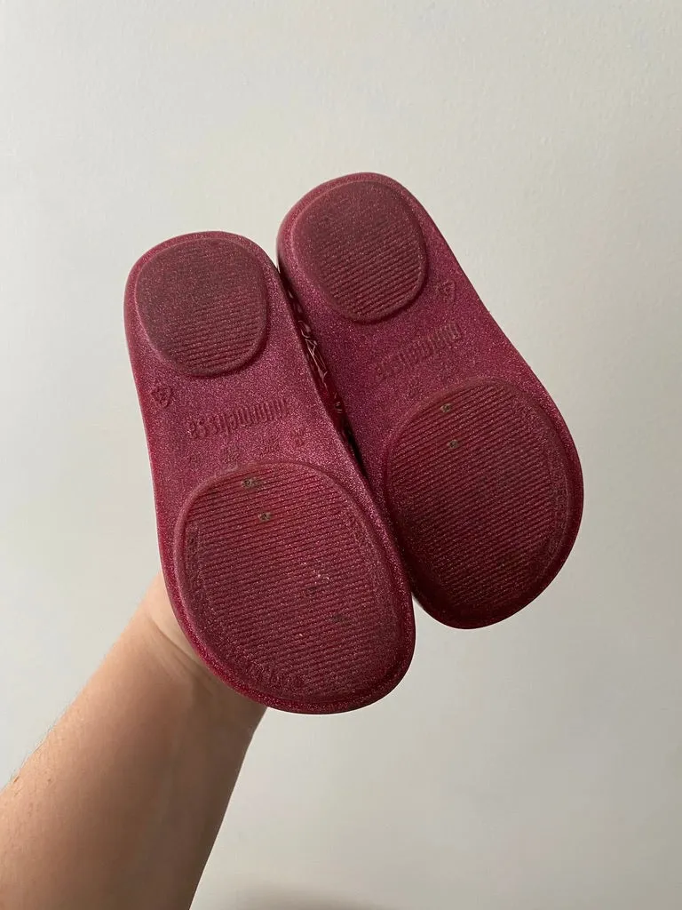 Pink Mini Melissa Zig Zag Shoes, size 7 (22/23)