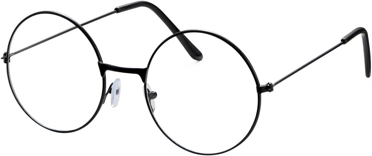 Spooktacular Creations Halloween Wizard Glasses, Old Men Round Wire Costume Glasses Accessory for Men Women Halloween Dress Up, Halloween Costume Prop