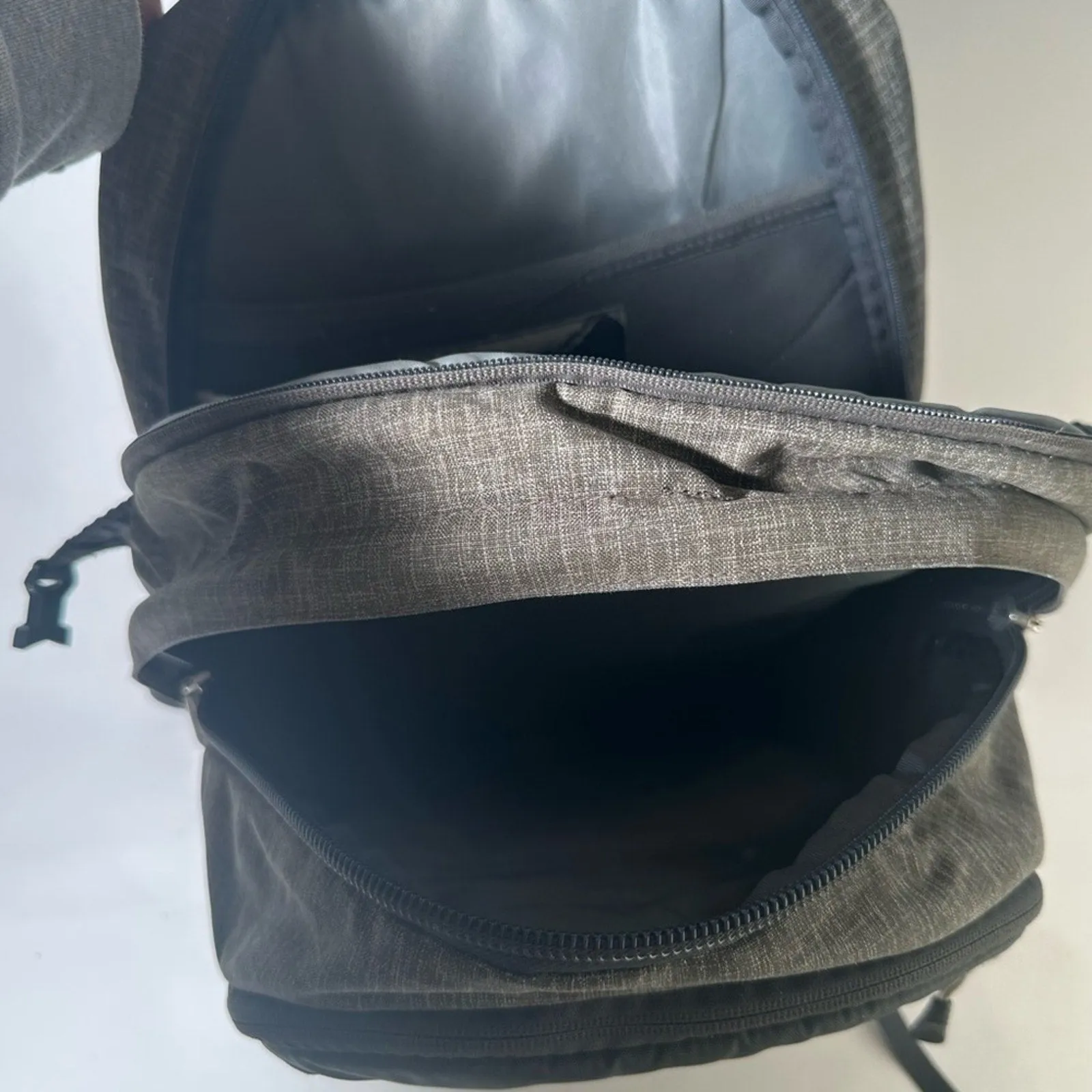 The North Face Black and Gray Backpack with Durable Design