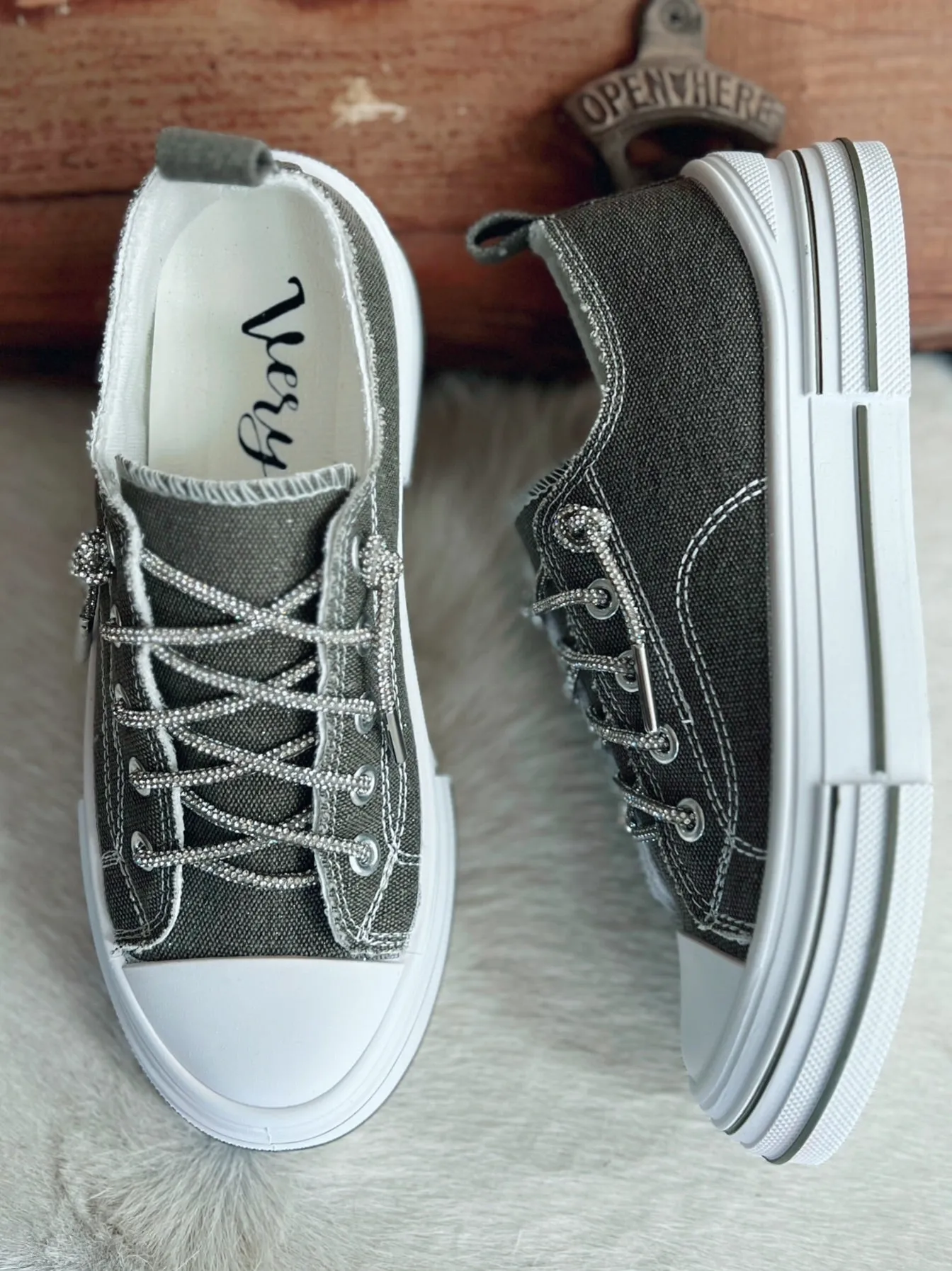 Very G Green Subtle Sparkle Sneakers