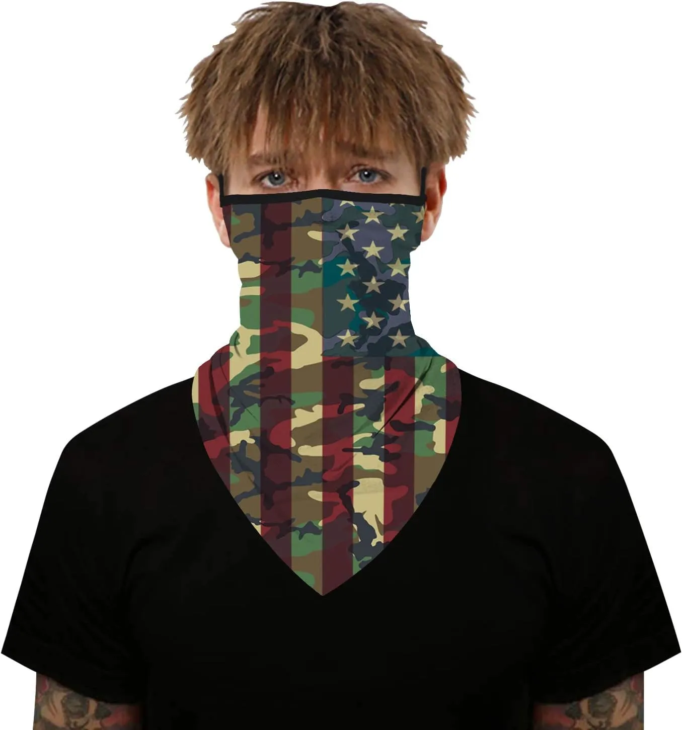 YAYOUREL Neck Gaiter Face Mask Covering Bandanas for Men Women Summer UV Face Scarf Mask Cover Facemask Balaclava Headbands